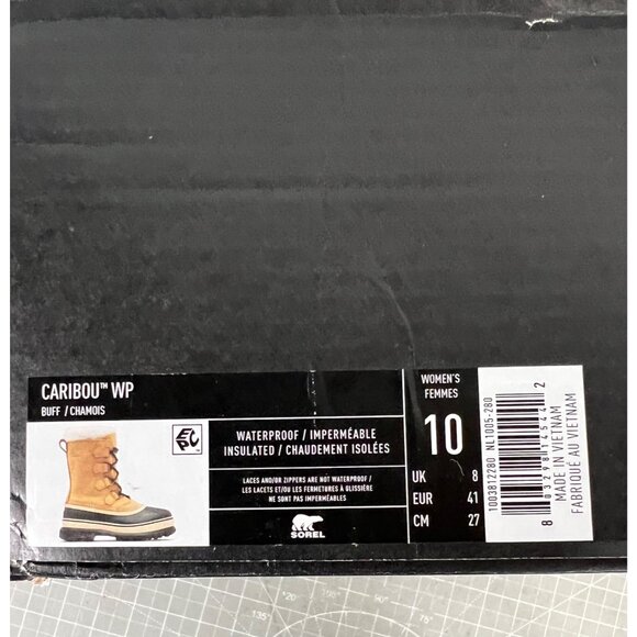 SOREL Caribou Women's Cold Weather Boots Buff Sz. 10  Leather NEW Waterproof - Picture 5 of 10
